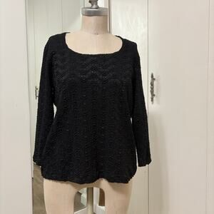 Impressions Black  Simple Moment Knit Women's Top Large